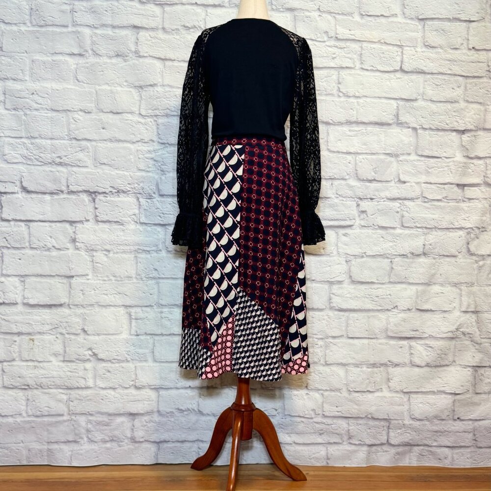 HD in Paris Marilyn Polka Dot Patchwork Print Midi Skirt - Picture 6 of 9